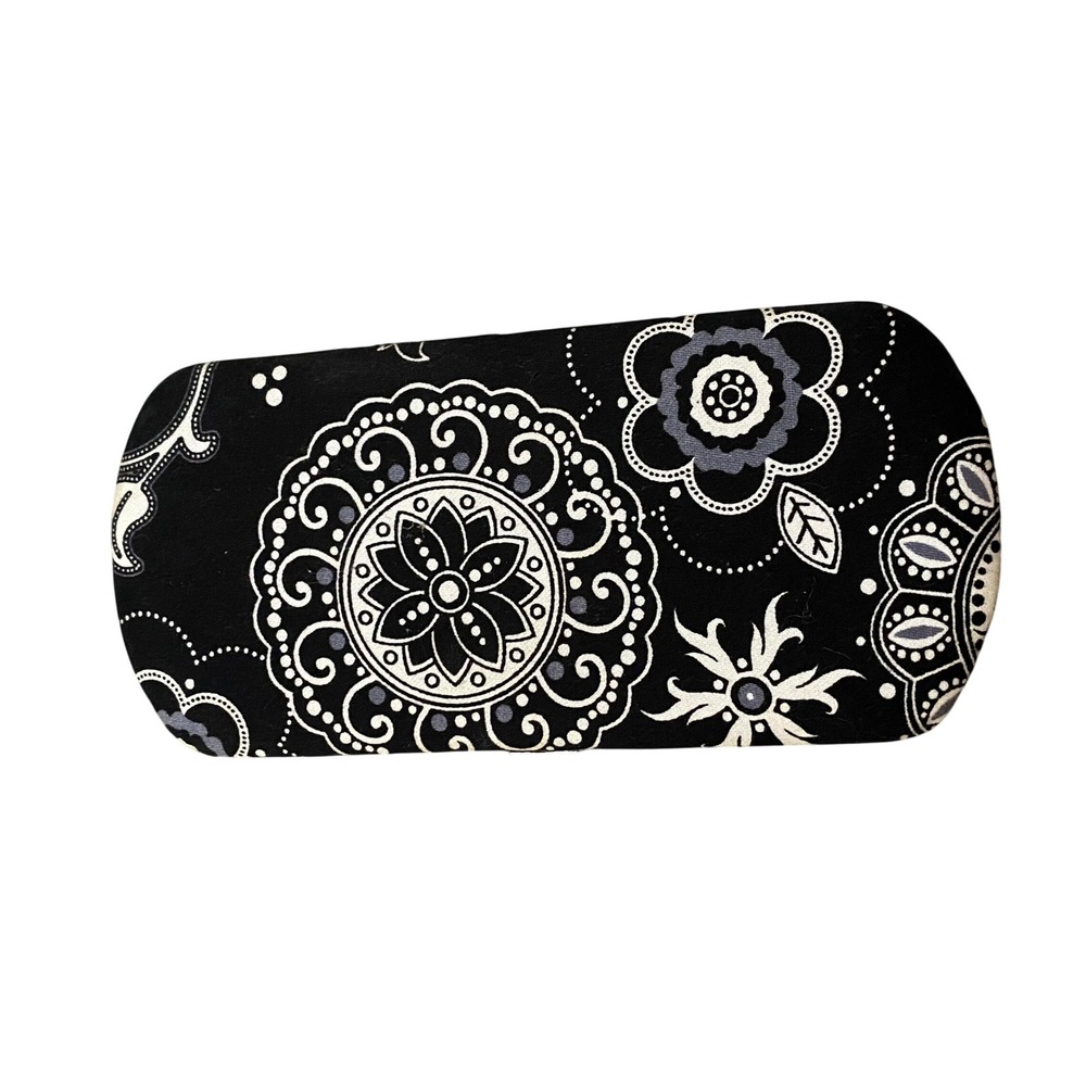 Thirty-One Clamshell Wallet Womens OS Black White Floral Paisley Hard Case
